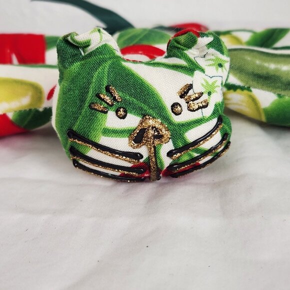 Handmade Cat Plush Pin Cushion Stuffed Animal Beanie Bean Bag Glitter Glue Decor - Picture 4 of 12